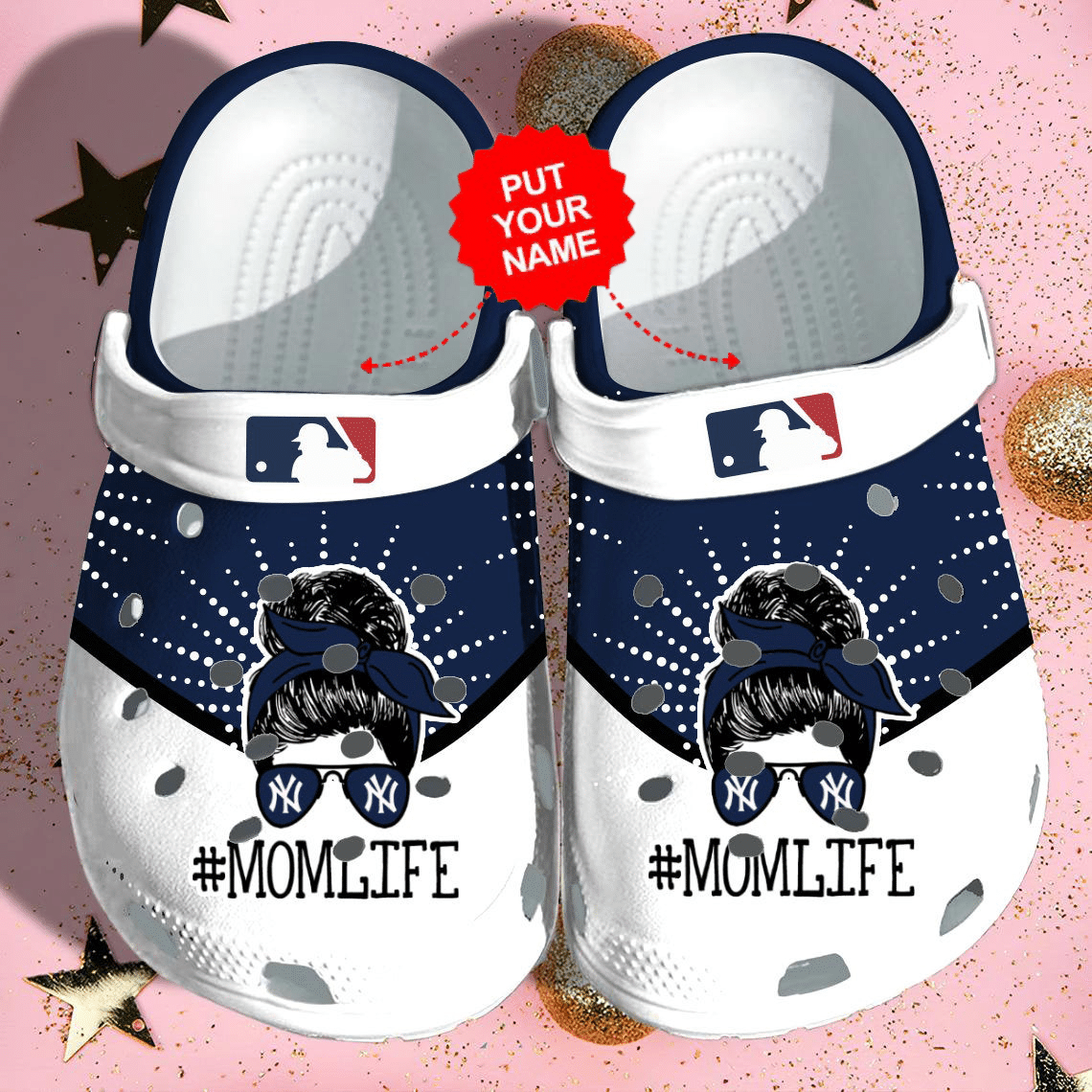 Baseball Crocs   Ny Yankees Mom Life Clog Shoes Colorful For Unisex