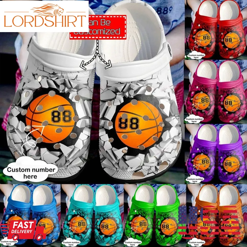 Baseball Crocs   Personalized Basketball Broken Wall Clog Shoes