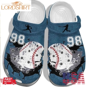 Baseball Falls Against The Wall Shoes Crocs For Batter Crocbland Clog Gift For Fan Baseball