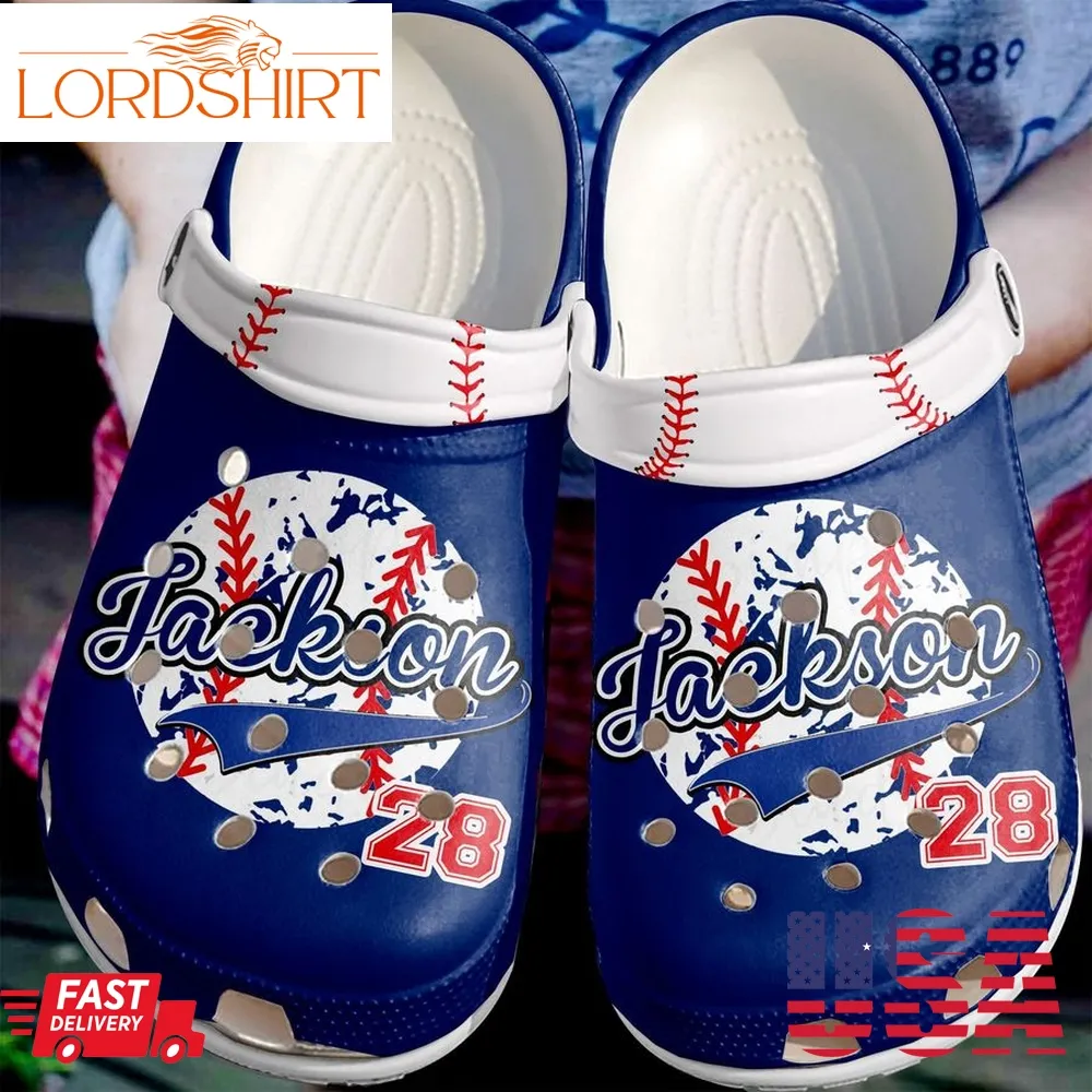 Baseball Personalized Clog Baseball Blue Crocs Crocband Clog