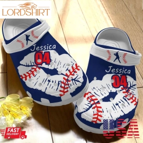 Baseball Personalized Clog Beautiful Lips Baseball Crocs Crocband Clog