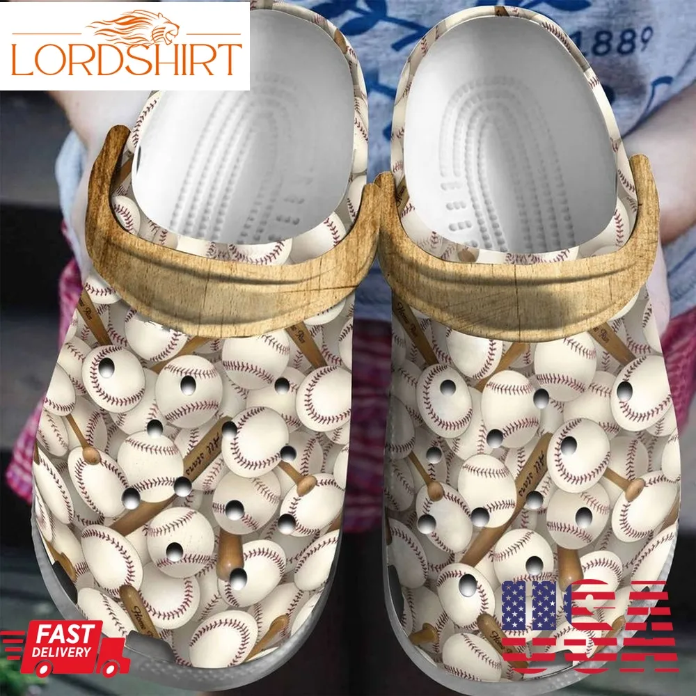 Baseball Personalized Clog Custom Crocs Comfortablefashion Style Comfortable For Women Men Kid Print 3D Baseball Balls