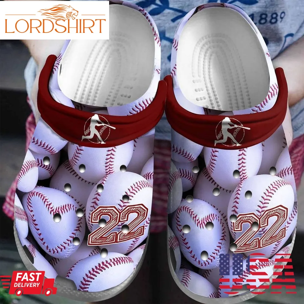 Baseball Personalized Clog Custom Crocs Comfortablefashion Style Comfortable For Women Men Kid Print 3D Crimson