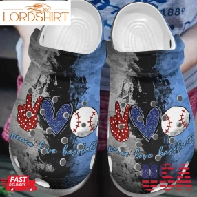 Baseball Personalized Clog Custom Crocs Comfortablefashion Style Comfortable For Women Men Kid Print 3D Peace Love Baseball 51