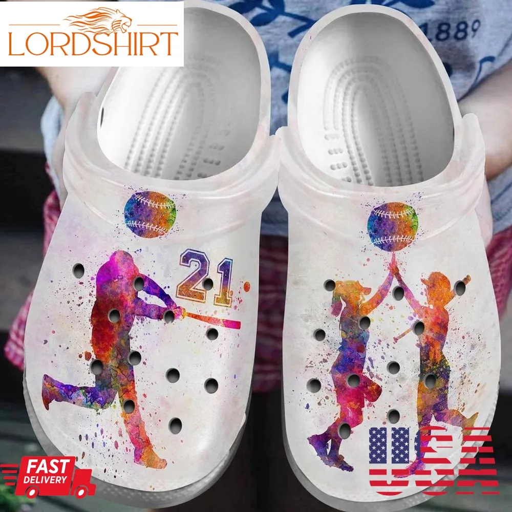 Baseball Personalized Clog Custom Crocs Comfortablefashion Style Comfortable For Women Men Kid Print 3D Watercolor