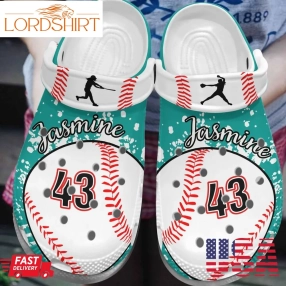 Baseball Personalized Clog Whitesole My Love Crocs Crocband Clog