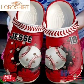 Baseball Personalized Crack Wall Sku 146 Crocs Crocband Clog Comfortable For Mens Womens Classic Clog Water Shoes