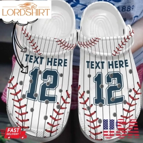 Baseball Personalized Crocs Classic Clog Whitesole Uniform Shoes