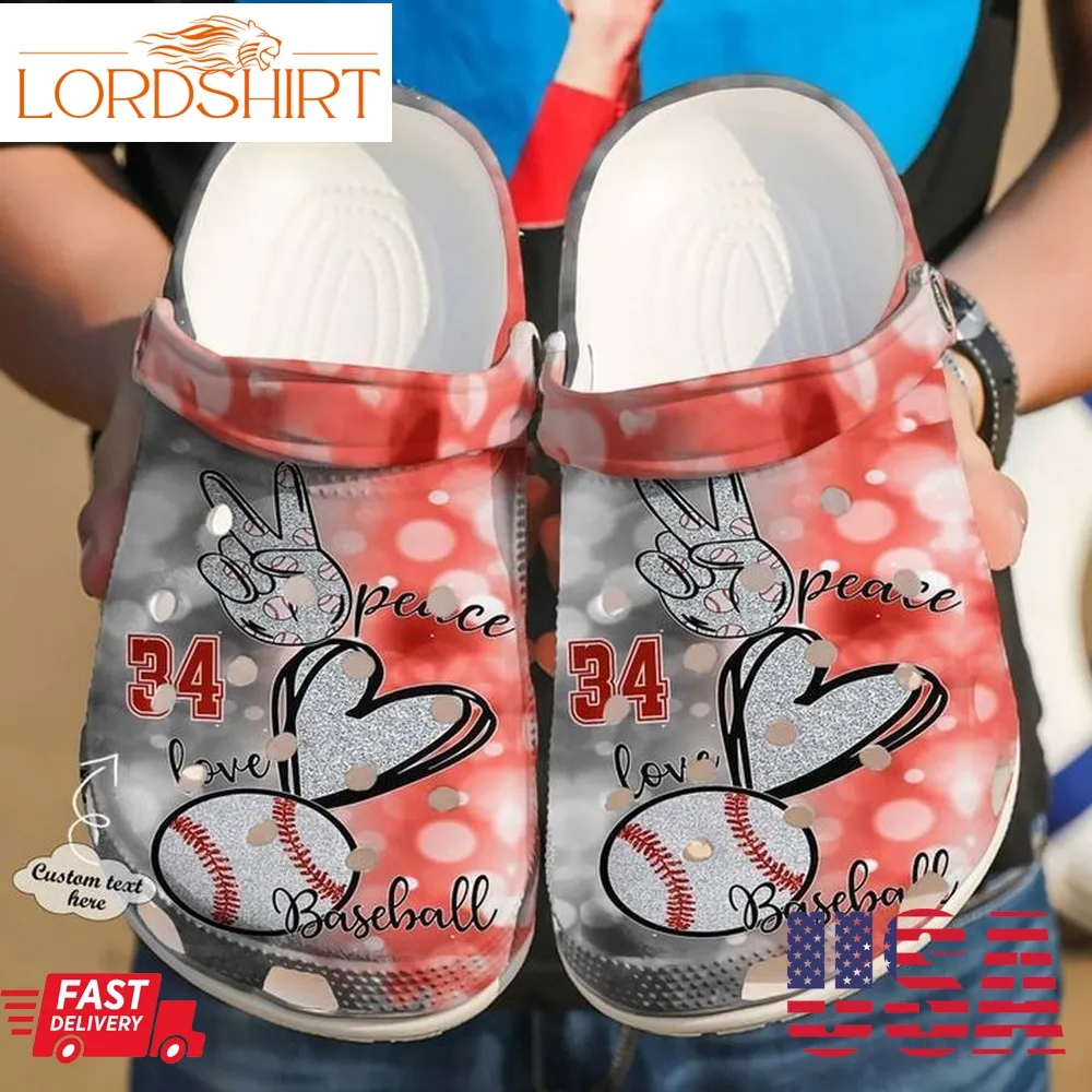 Baseball Personalized Peace Love Sku 156 Crocs Clog Shoes