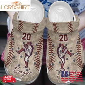 Baseball Personalized Personalize Clog Custom Crocs Fashionstyle Comfortable For Women Men Kid Print 3D Pitcher Batter Catcher