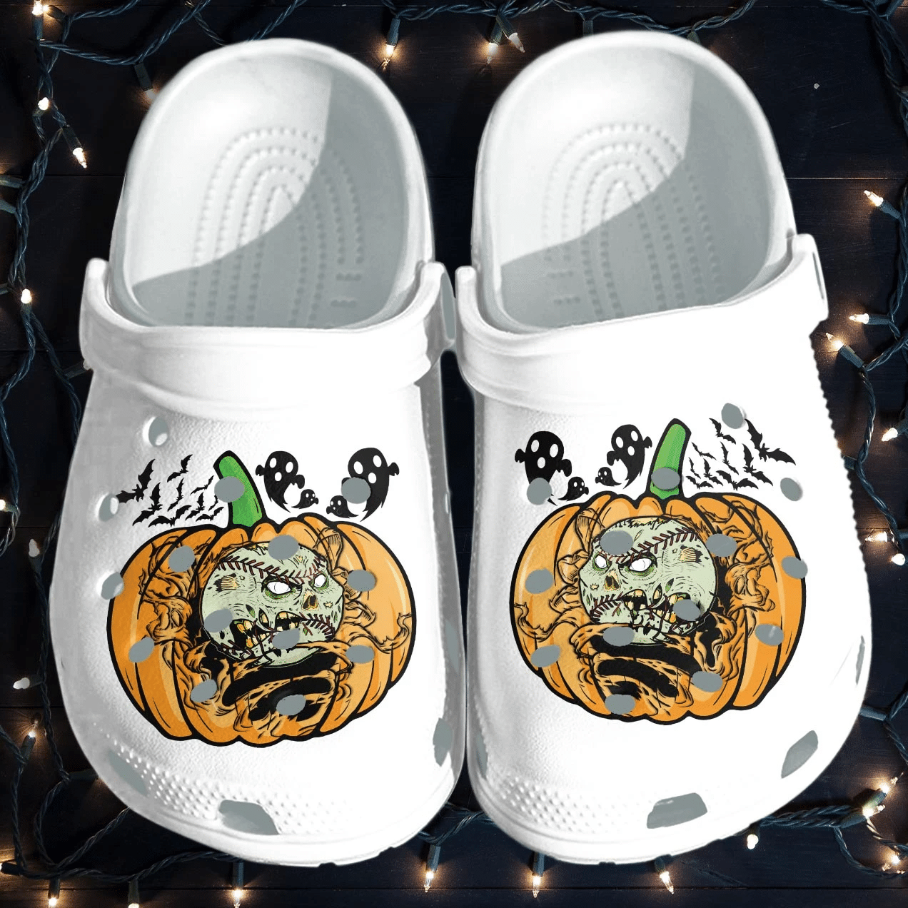 Baseball Pumpkin Shoes Clog   Halloween Crocs Crocband Clog Birthday Gift For Man Son Friend