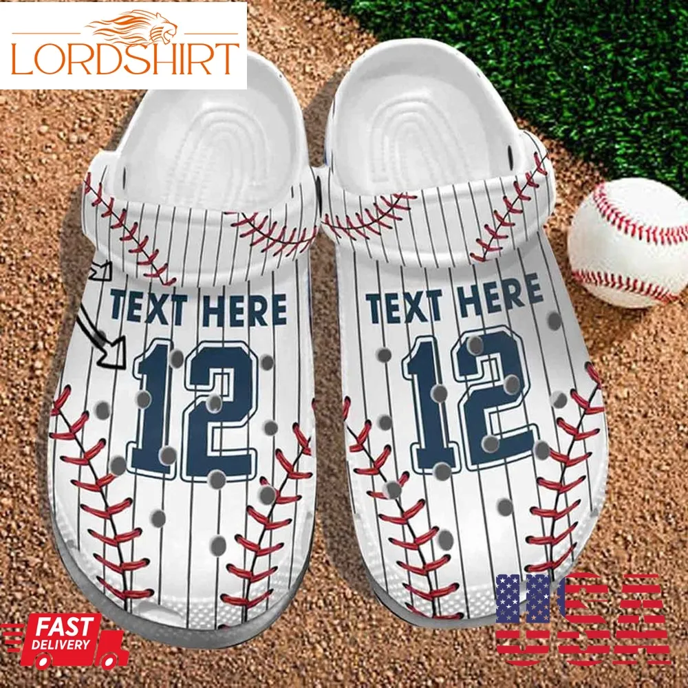 Baseball Uniform Player Crocs Shoes Clogs For Batter   Funny Baseball Personalized Shoes Birthday Gifts Son Daughter