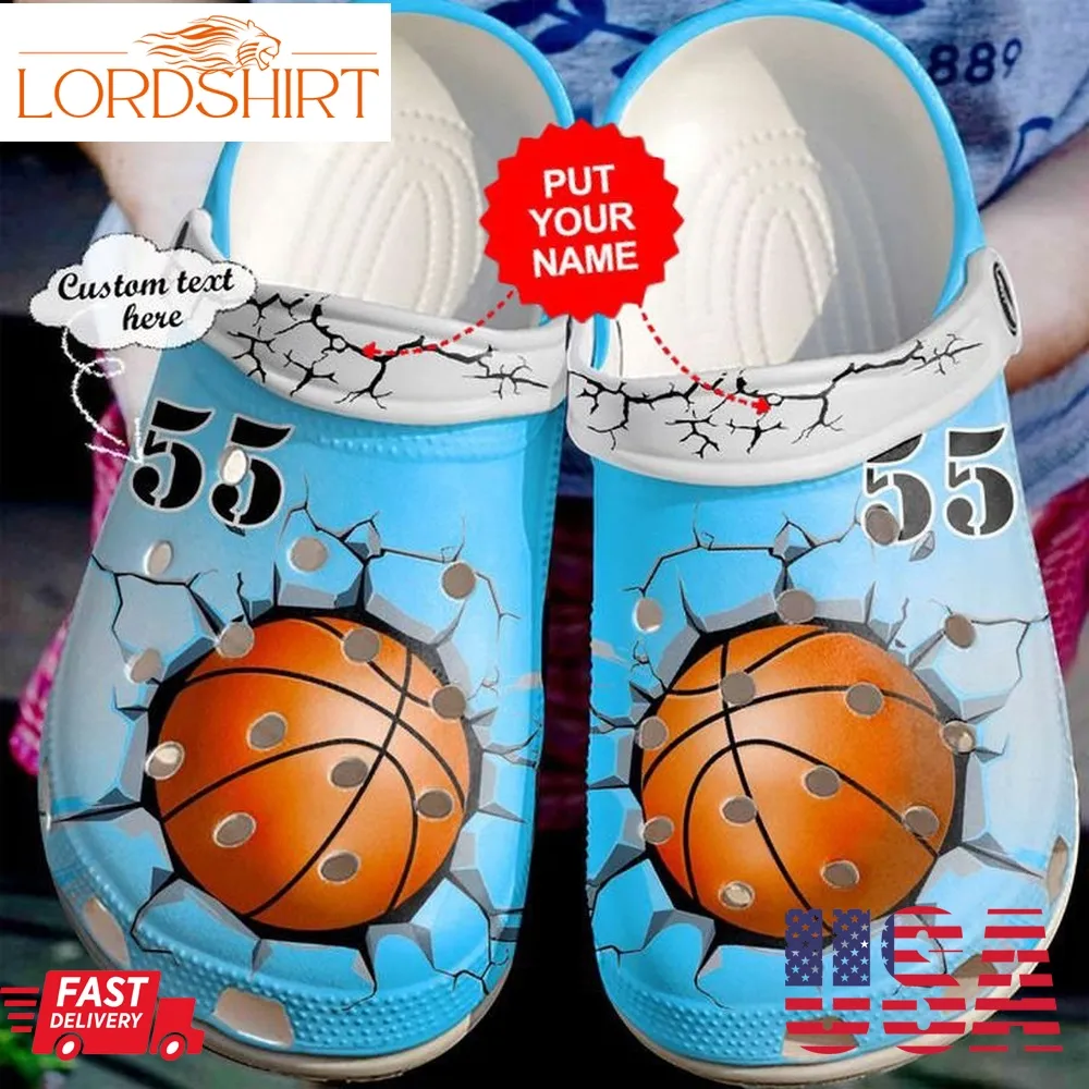 Basketball Crocs   Basketball Crack Personalized Name And Number Clog Shoes