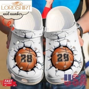 Basketball Crocs   Basketball Personalized Breaking Wall Clog Shoes