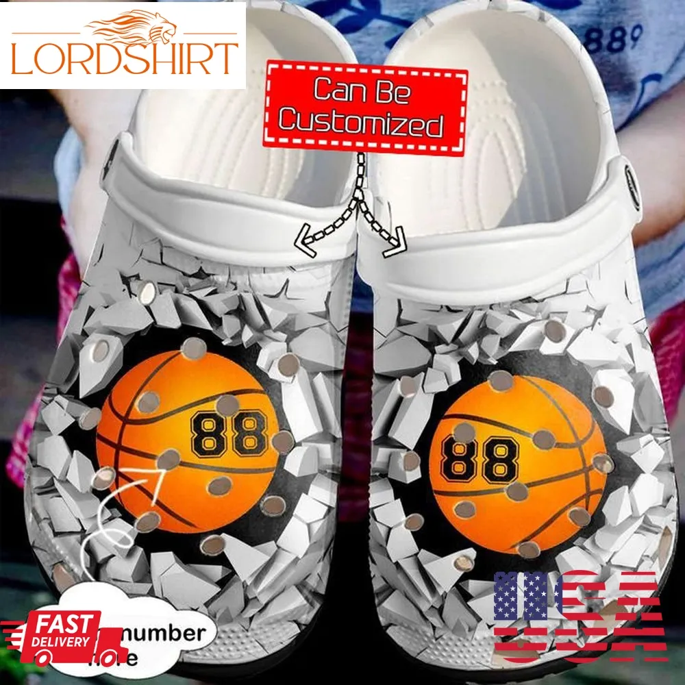 Basketball Crocs   Basketball Personalized Broken Wall Clog Shoes