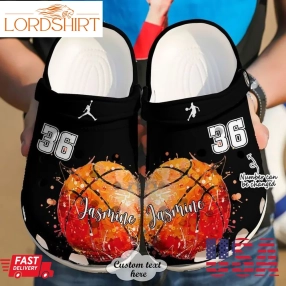 Basketball Crocs   Basketball Personalized Lover Black Clog Shoes