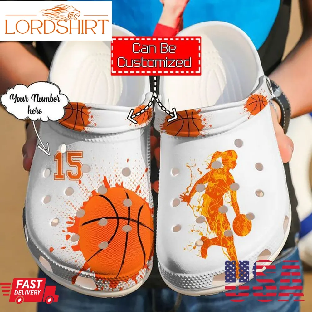 Basketball Crocs   Basketball Personalized Passion White Clog Shoes