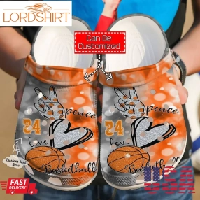 Basketball Crocs   Basketball Personalized Peace Love Clog Shoes