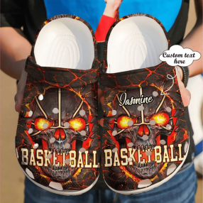 Basketball Crocs   Personalized Skull Clog Shoes