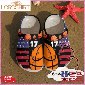 Basketball Personalized American Gift For Fan Rubber Crocs Crocband Clogs, Comfy Footwear Tl97