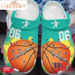 Basketball Personalized Clog Whitesole Colorful Crocs Crocband Clog