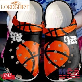 Basketball Personalized Heart Sku 199 Crocs Crocband Clog Comfortable For Mens Womens Classic Clog Water Shoes