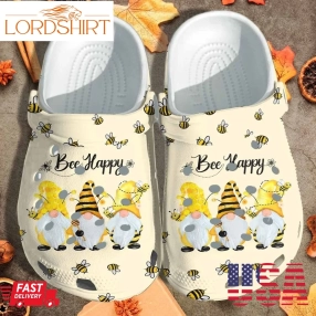 Be Happy Gnomes Bee Shoes Crocs Clogs Birthday Gifts   Cr Bee51