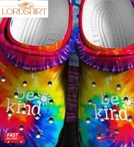 Be Kind Tie Dye Cool Crocs Crocband Clog  Clog Comfortable For Mens And Womens Classic Clog  Water Shoes  Comfortable