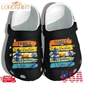 Beach Hawaii Family Vacation Matching Gift For Lover Rubber Crocs Crocband Clogs, Comfy Footwear Men Women Size Us