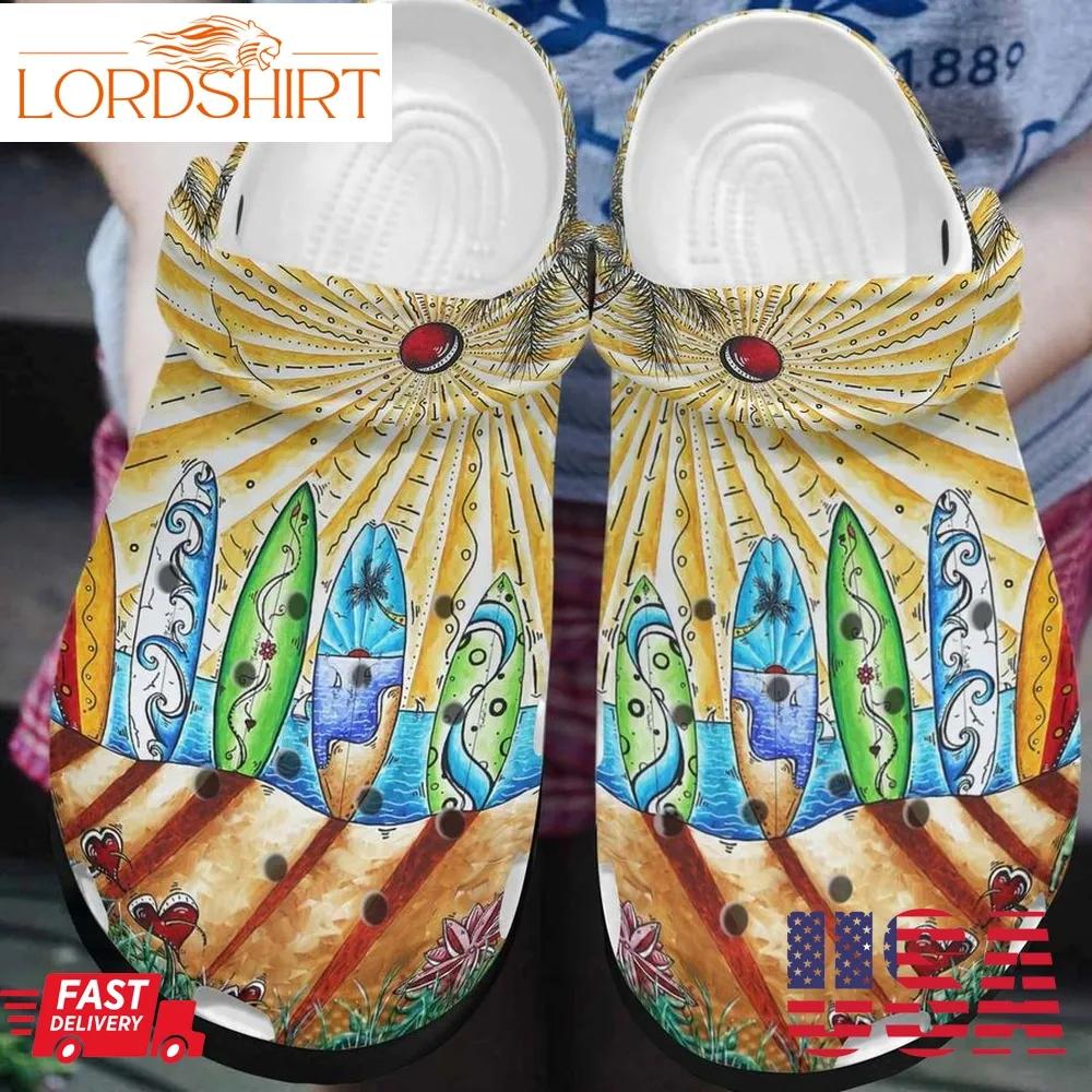 Beach Personalized Clog Custom Crocs Comfortablefashion Style Comfortable For Women Men Kid Print 3D I Love Beach