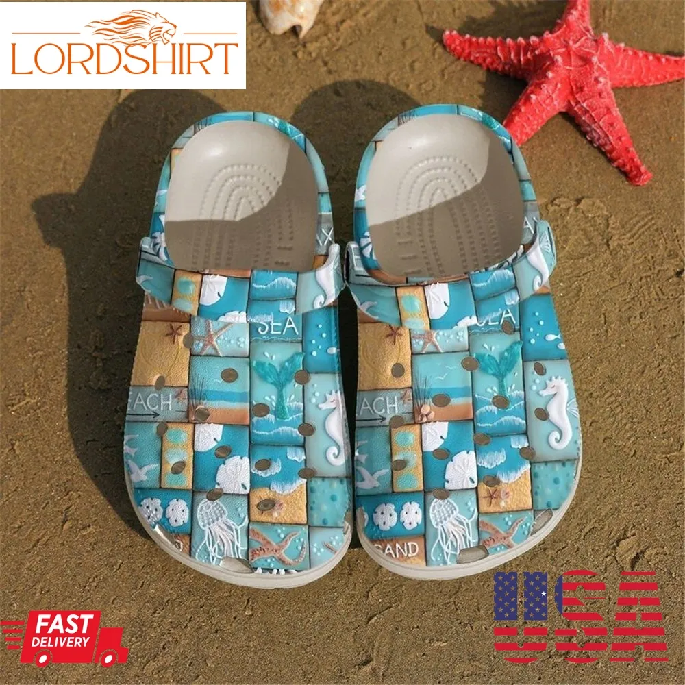 Beach Personalized Clog Custom Crocs Comfortablefashion Style Comfortable For Women Men Kid Print 3D On The Beach