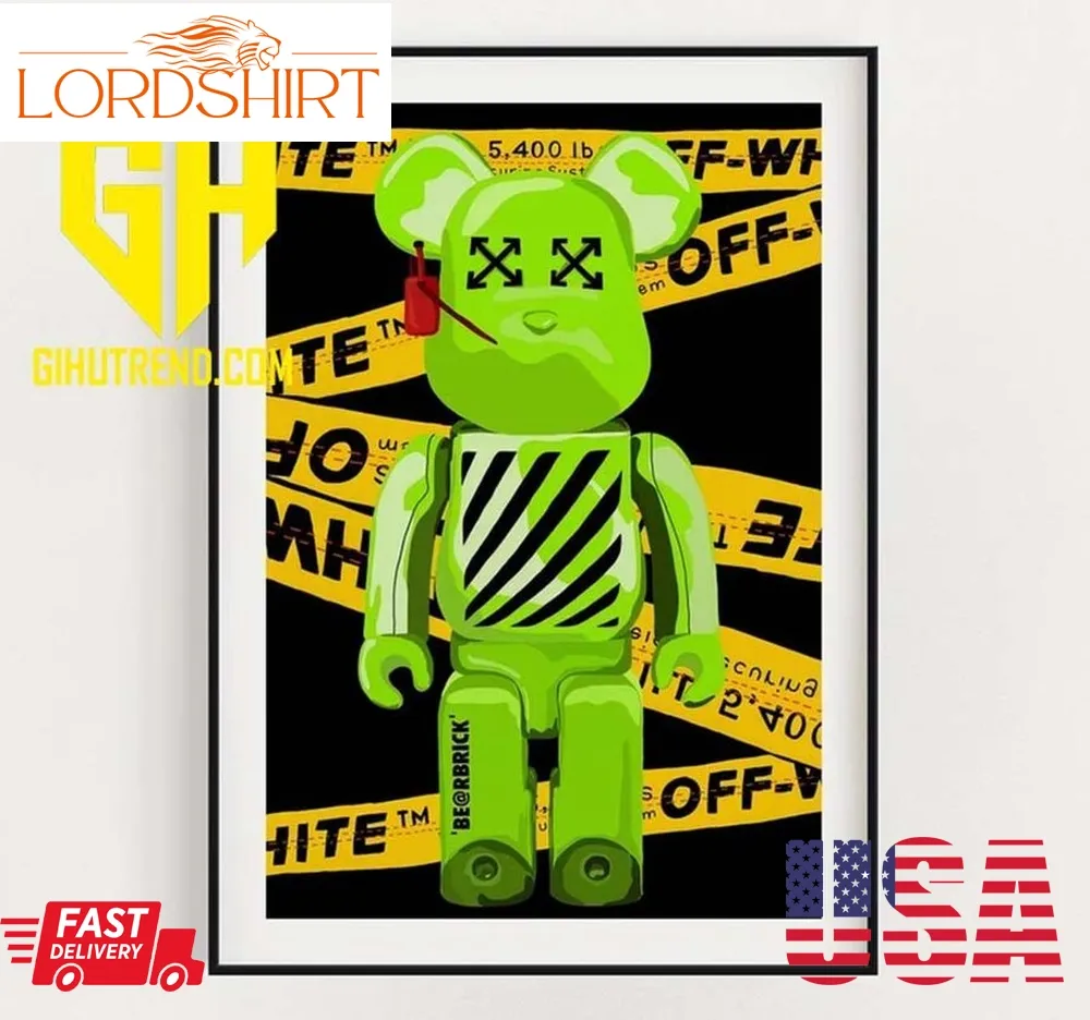 Bearbrick X Off White Style Kaws Poster Canvas