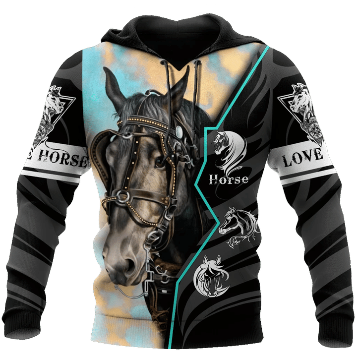 Beautiful Horse Black Hoodie 3D