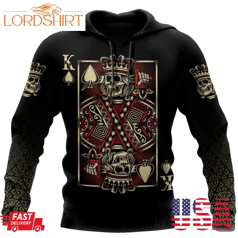 Beautiful Poker Skull Hoodie For Men And Women Mei