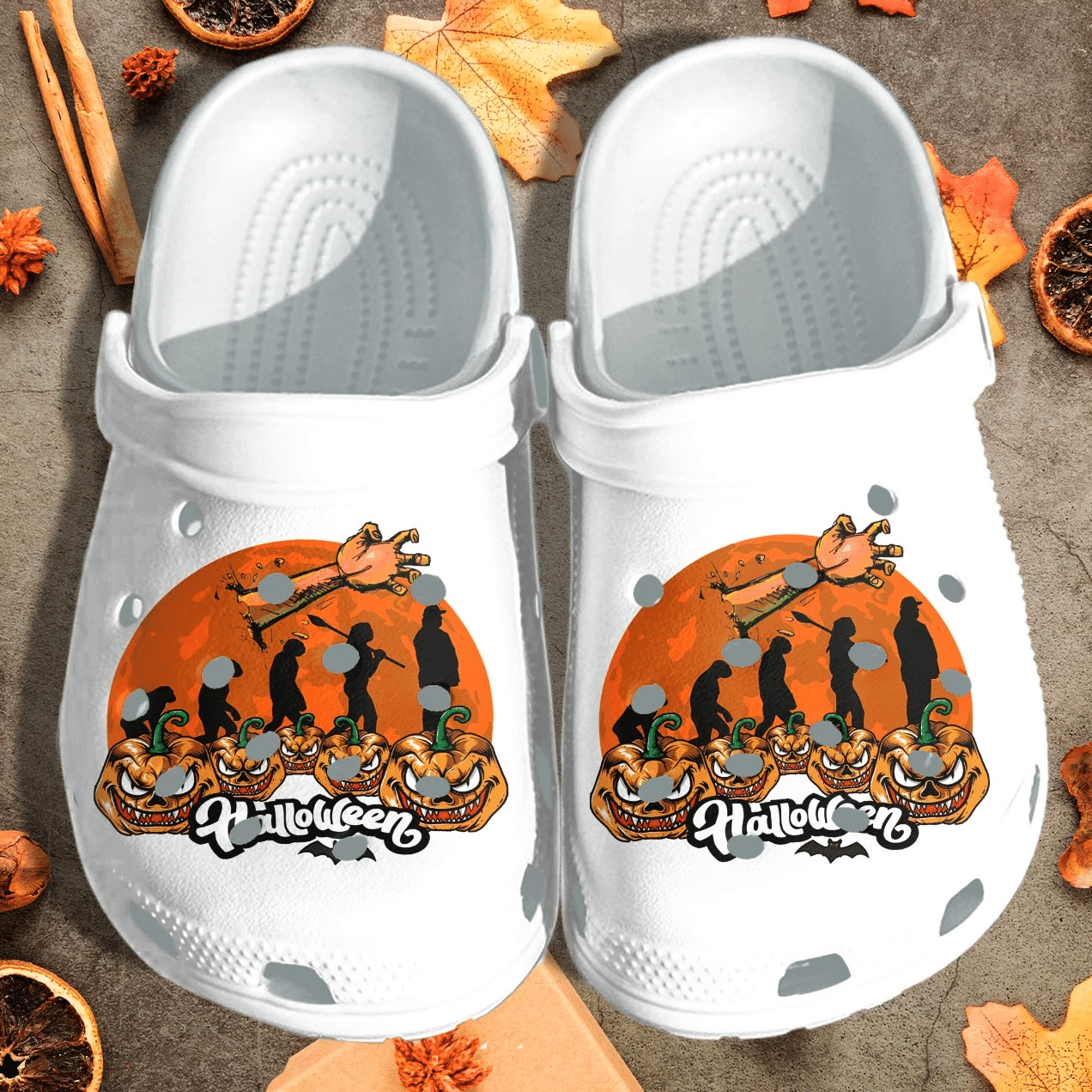 Become Human Halloween Pumpkin Shoes Clog   Halloween Pumpkin Crocs Crocband Clog Birthday Gift For Man Women