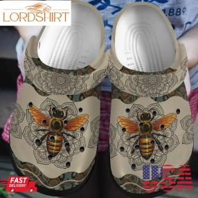 Bee Personalized Clog Custom Crocs Comfortablefashion Style Comfortable For Women Men Kid Print 3D Bee Floral