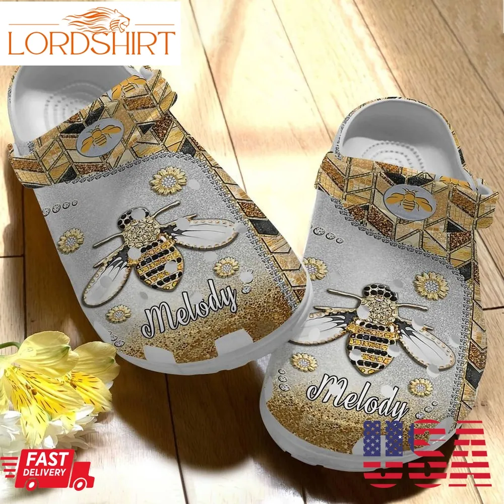 Bee Personalized Personalize Clog Custom Crocs Fashionstyle Comfortable For Women Men Kid Print 3D Whitesole Bee Lover