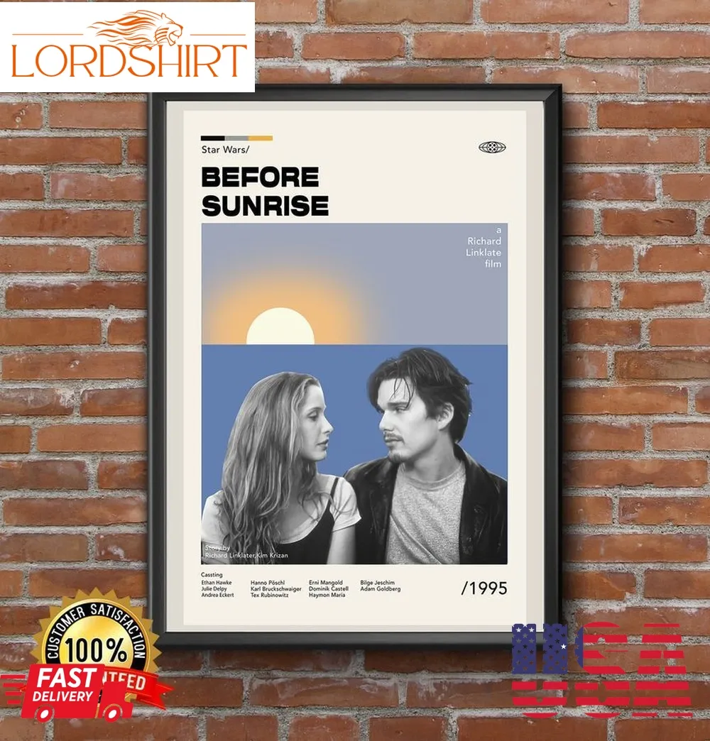 Before Sunrise Movie Poster  Retro Movie Poster Art, Home Cinema, Vintage Film Poster, Classic Movie Poster (2)