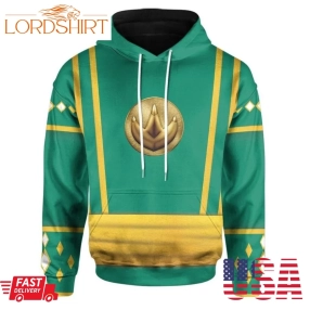 Best Mighty Morphin Power Ranger Ninja Rangers Green Dragon 3D Printed Hoodie