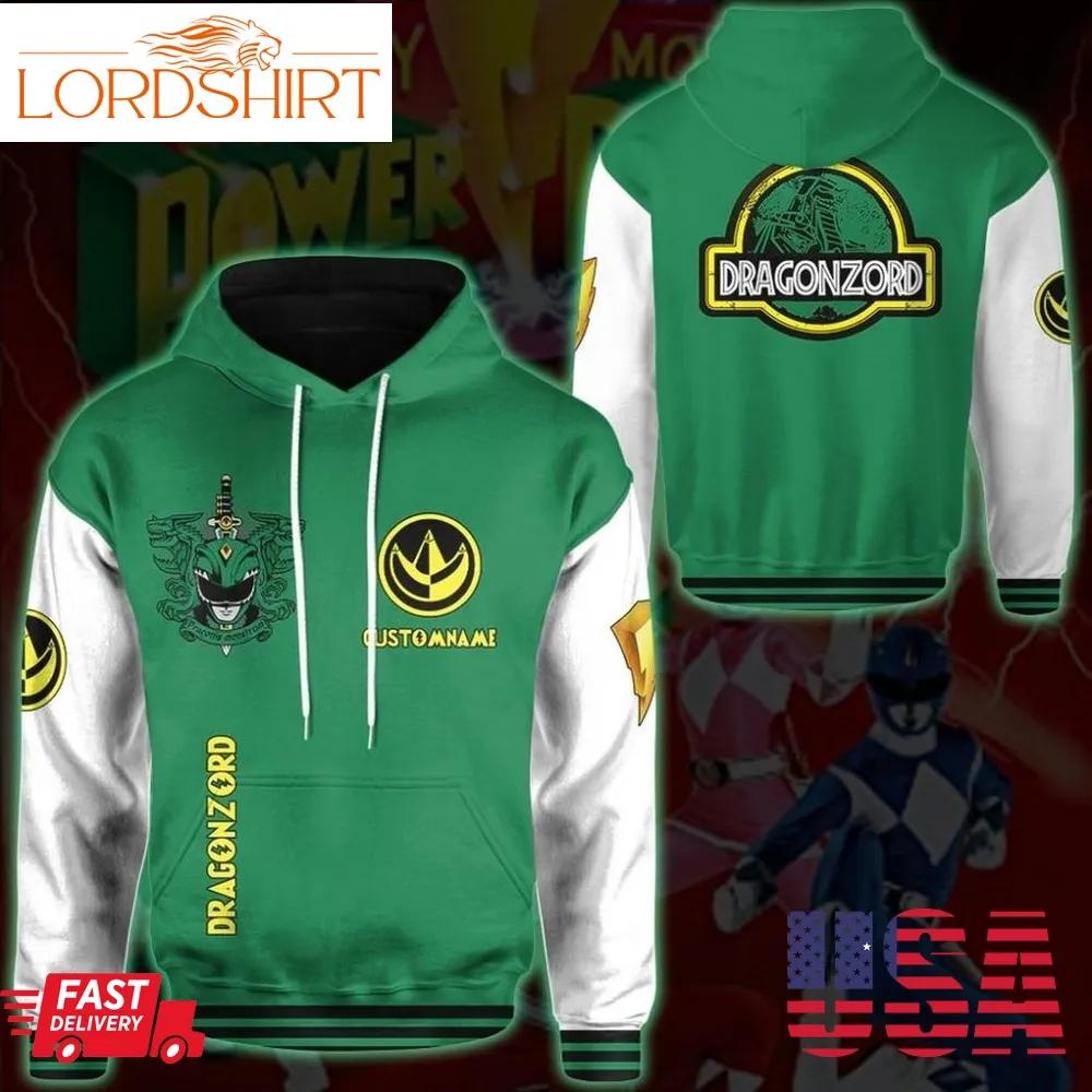 Best Power Rangers Mighty Morphin Dragonzord Personalized Custom Name 3D Printed Hoodie