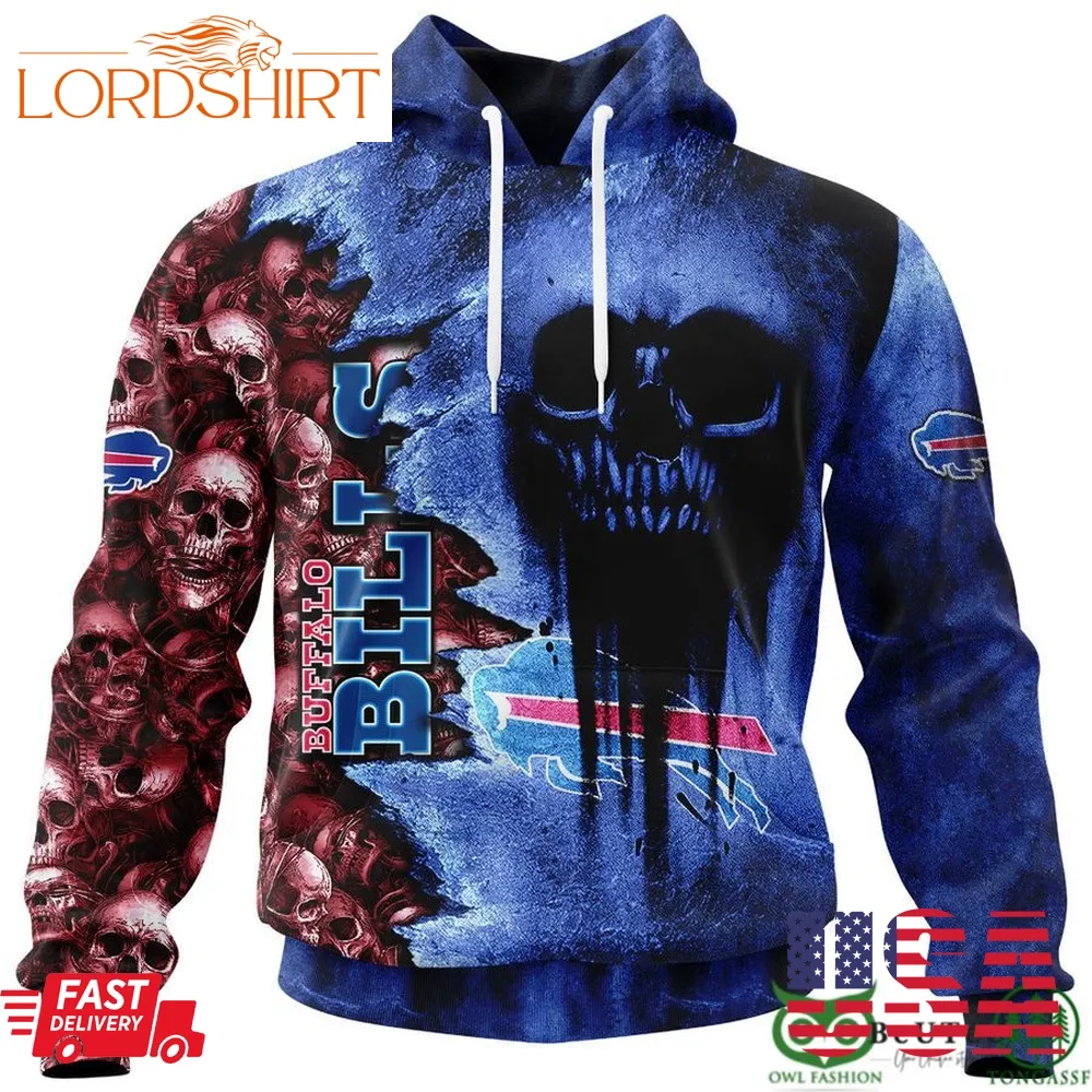 Bills Halloween Cemetery Skull 3D Hooodie Sweatshirt