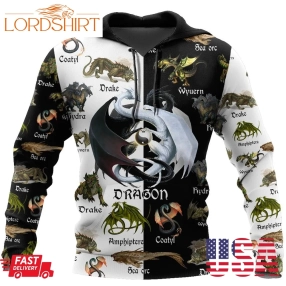 Black And White Dragon 3D Hoodie Shirt For Men And Women Dd10142004