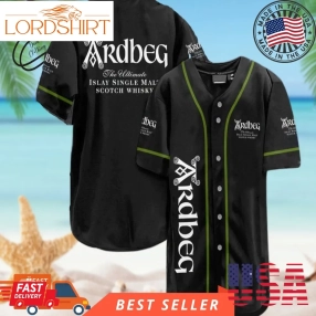 Black Ardbeg Whiskey Baseball Jersey, Halloween Shirt, Hawaiian Shirt, Halloween Shirt, Cute Halloween Hawaiian Shirt 1