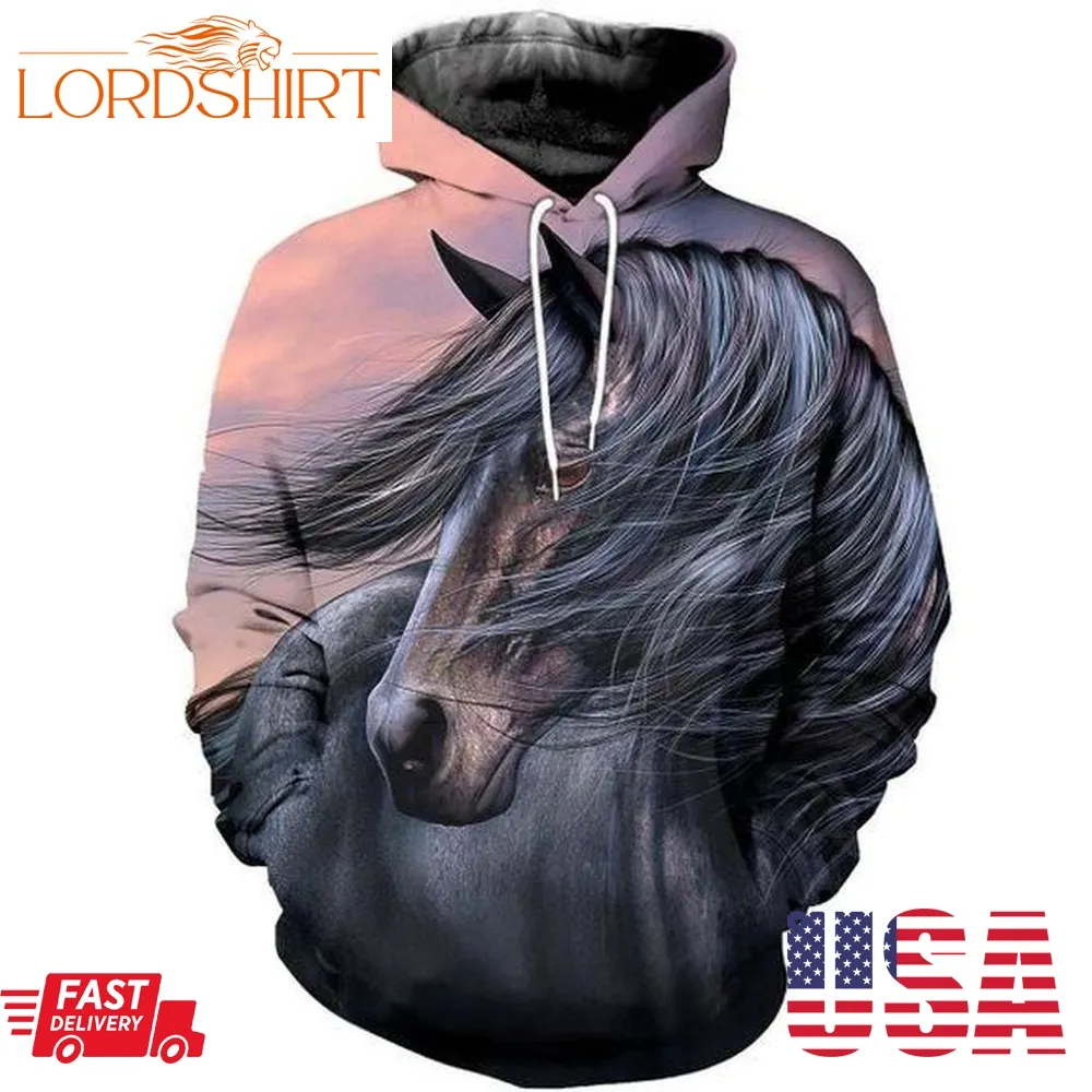 Black Beauty Horse 3D Hoodie For Men For Women All Over Printed Hoodie