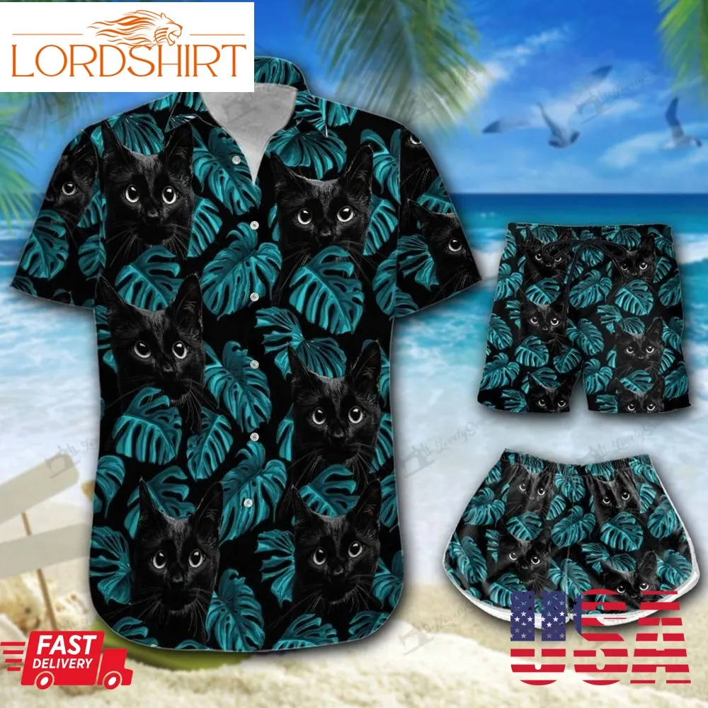 Black Cat Hawaii Men Women Set Bit21060307 Bio21060307