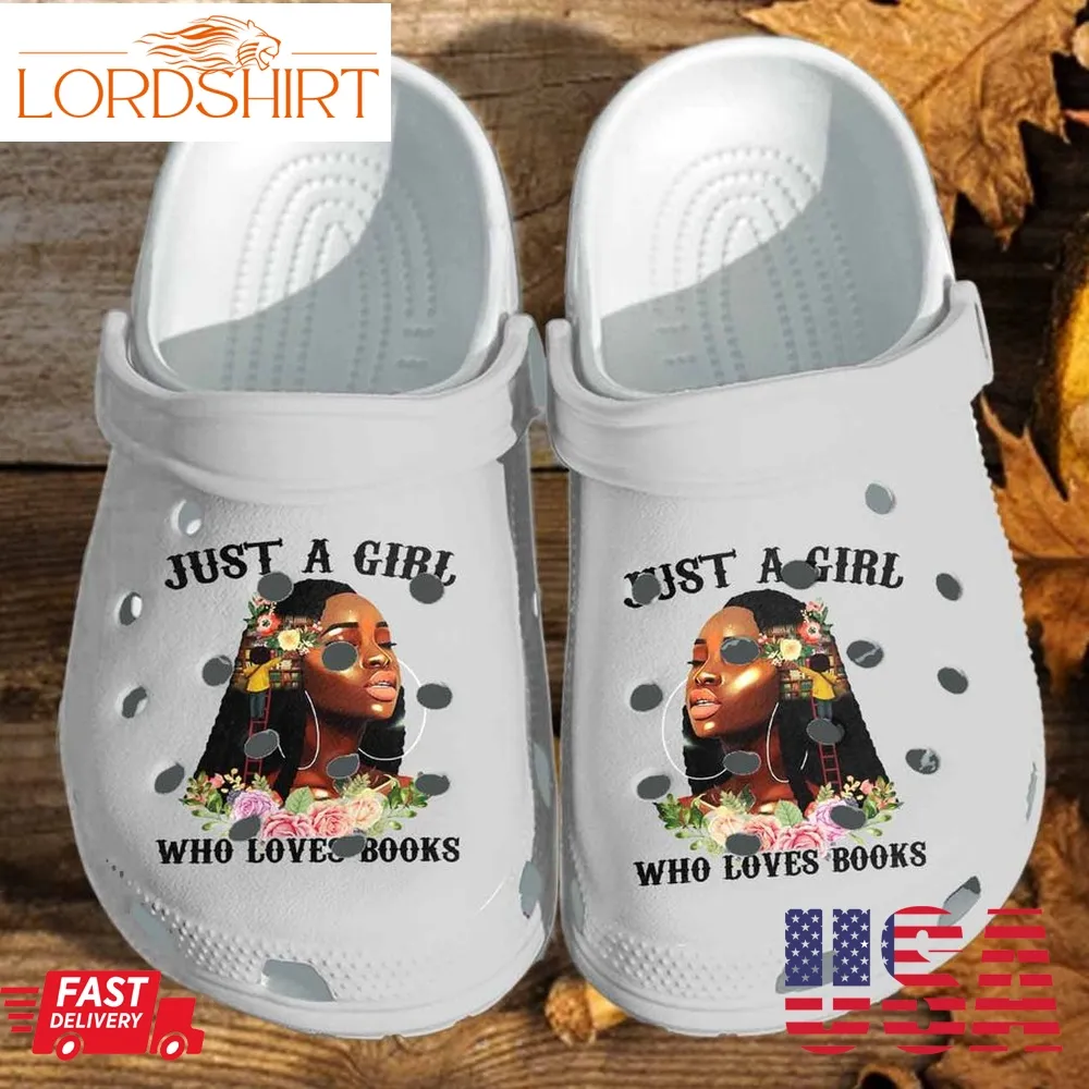 Black Girl Who Loves Book Shoes Crocs For Birthday   Black Queen Books Flower Shoes For Daughter