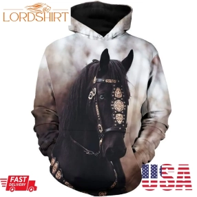 Black Horse Pullover And Zip Pered Hoodies Custom 3D Clothes Graphic Printed 3D Hoodie All Over Print Hoodie For Men For Women