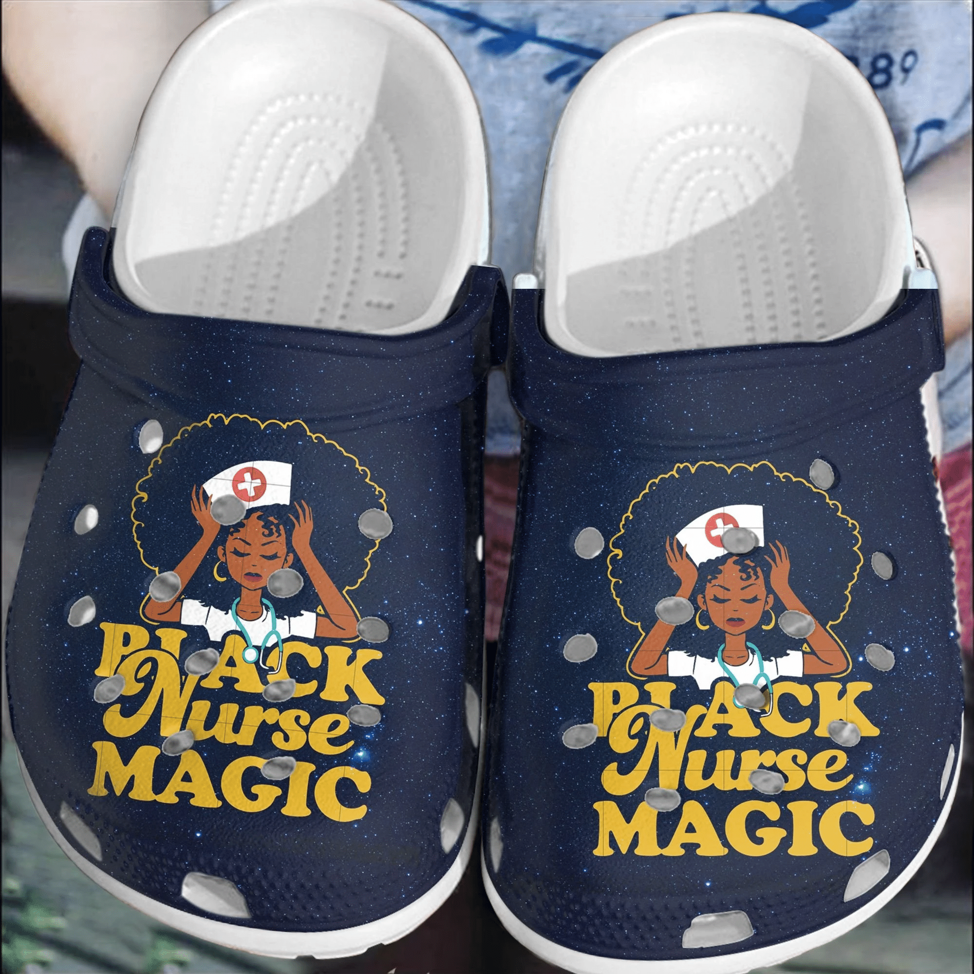 Black Nurse Magic Crocs Shoes Clog   Little Nurse Crocs Crocbland Clog Birthday Gift For Woman Girl