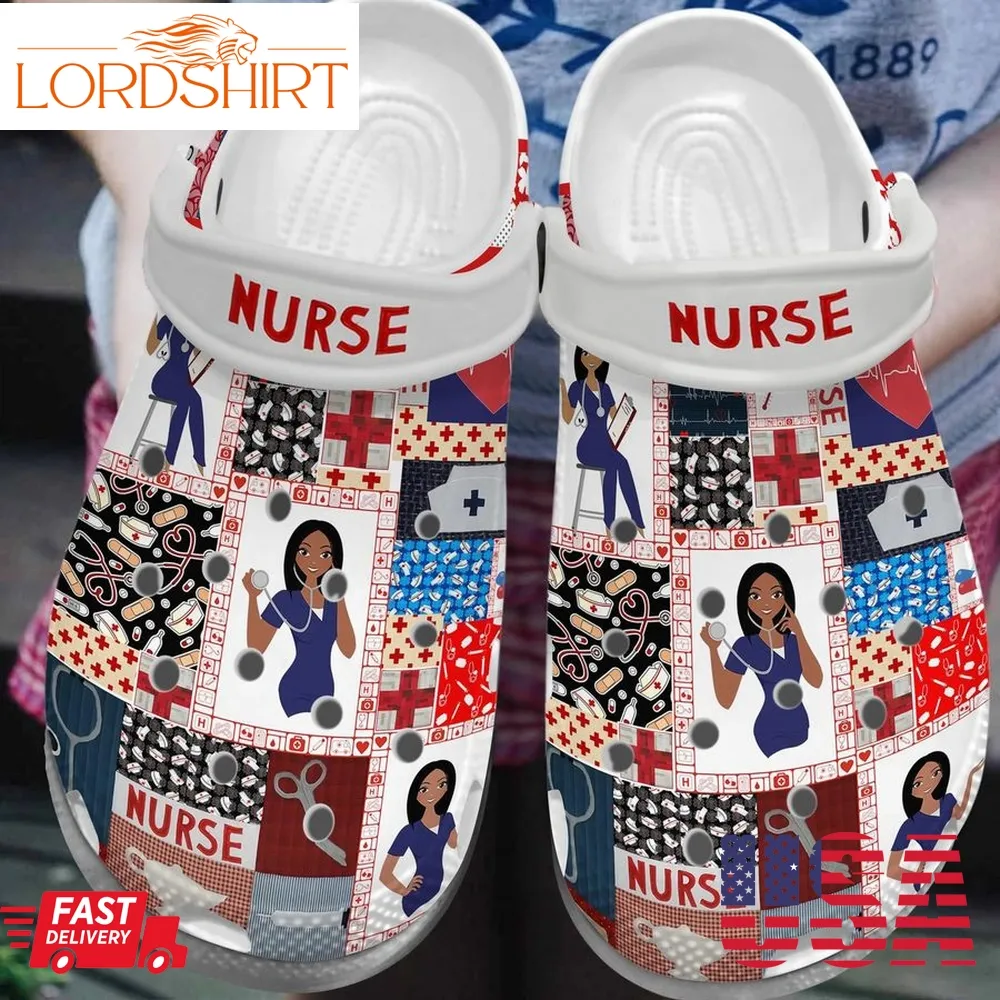 Black Nurse Proud Clog Whitesole Crocs Crocband Clog Evg2486