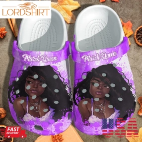 Black Queen Love Purple Shoes Clogs Crocs Birthday Gift For Black Girls   Bgq004